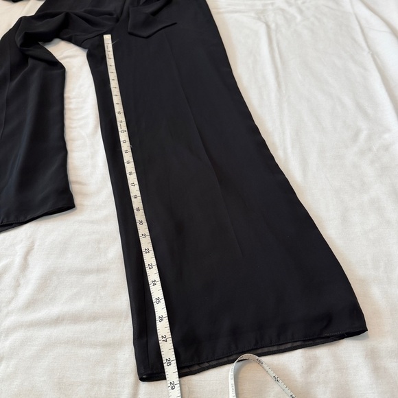 NEW Jay Godfrey 0 Black Sheer Sleeve Wide Leg Jumpsuit ~ Classic Capsule - Picture 7 of 9